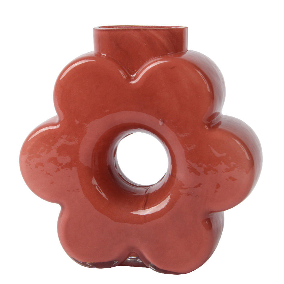 Flower Shaped Vase - Red