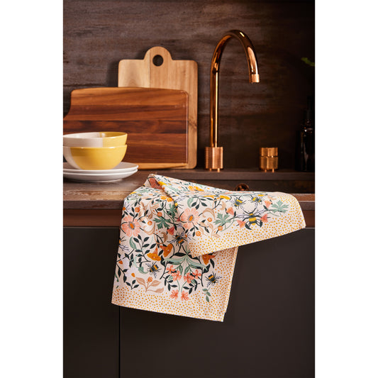Cotton Tea Towel - Bee Bloom