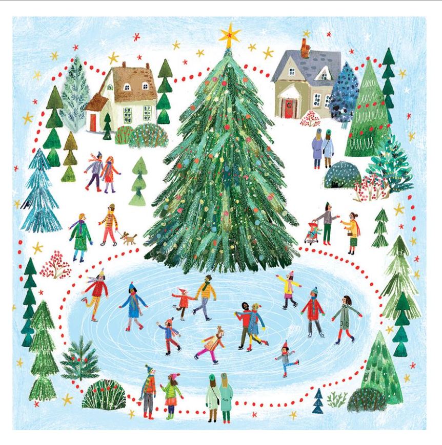 Christmas Skating Christmas Cards - Pack of 8