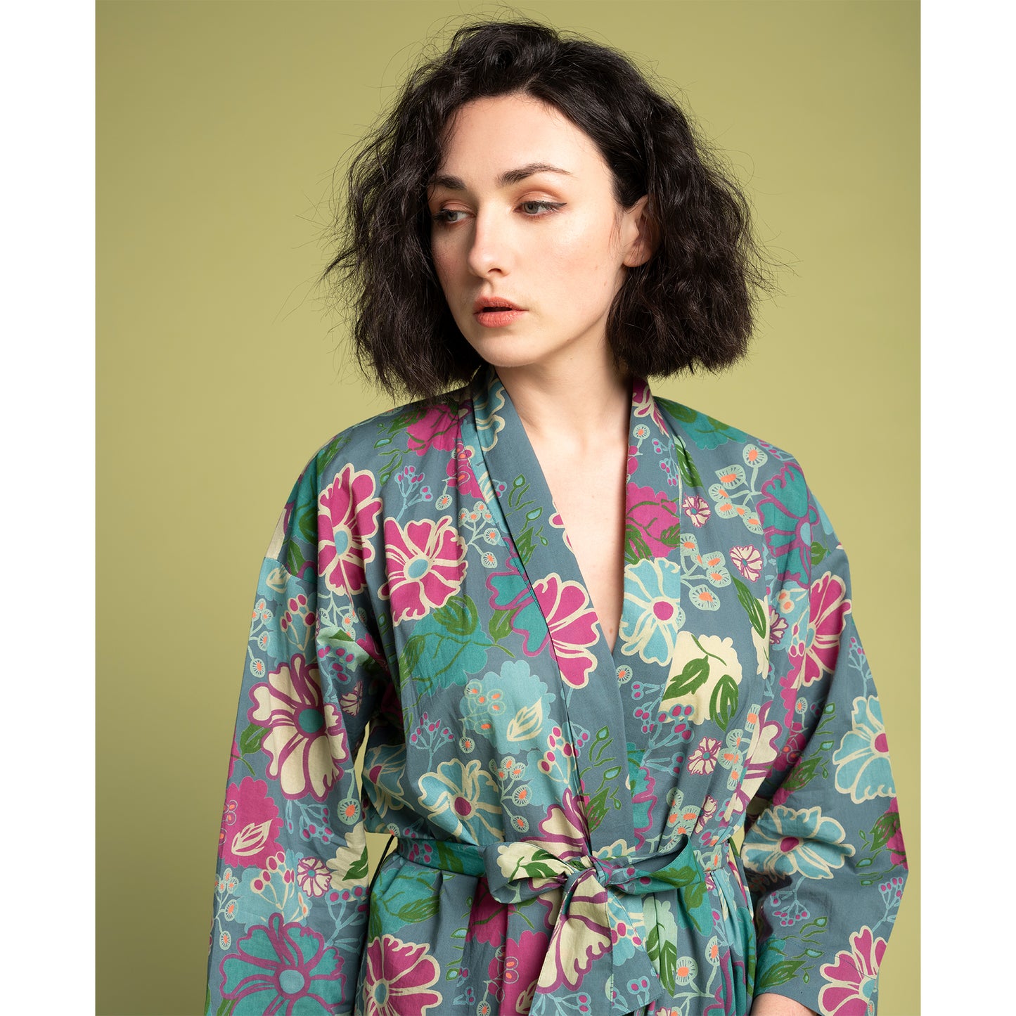 Cotton Gown - Teal Cosmos