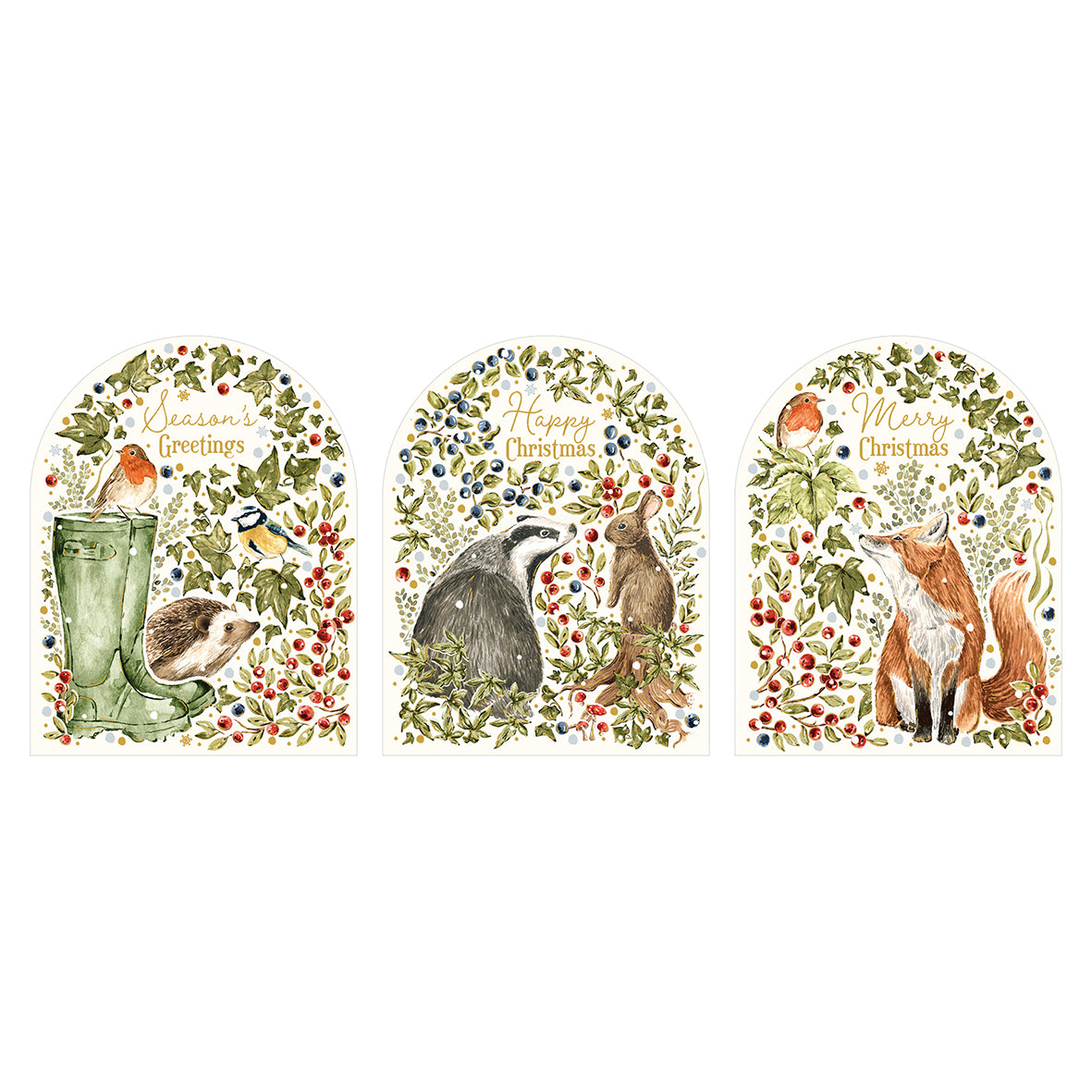 Countryside Christmas Card Trio - Pack of 12