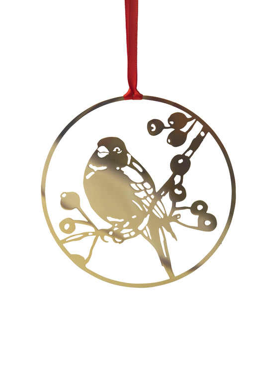 Winter Bird Hanging Decoration - Gold