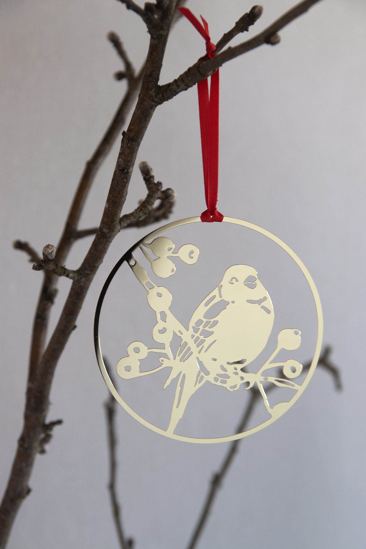 Winter Bird Hanging Decoration - Gold