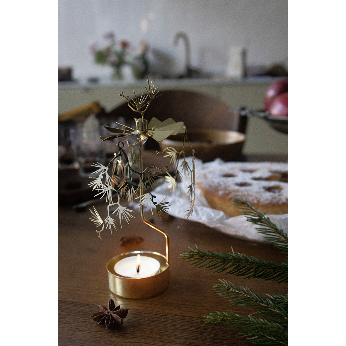 Rotary Candle Holder - Pine
