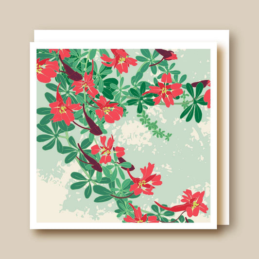 Scottish Flame Flower Greeting Card