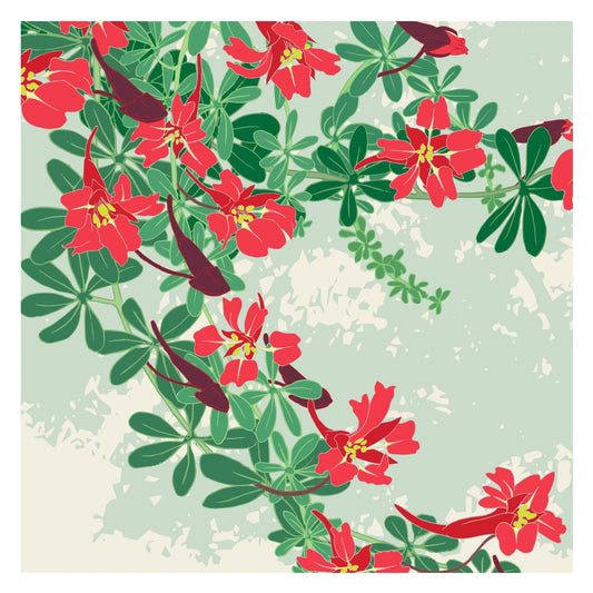 Scottish Flame Flower Greeting Card
