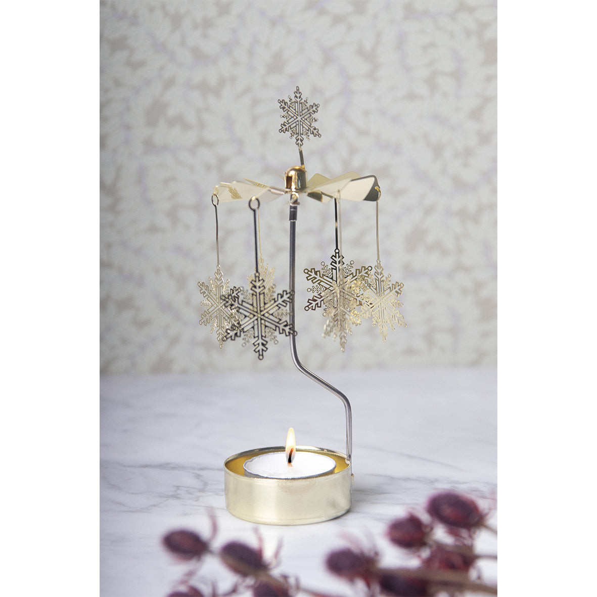 Rotary Candle Holder - Snowstar