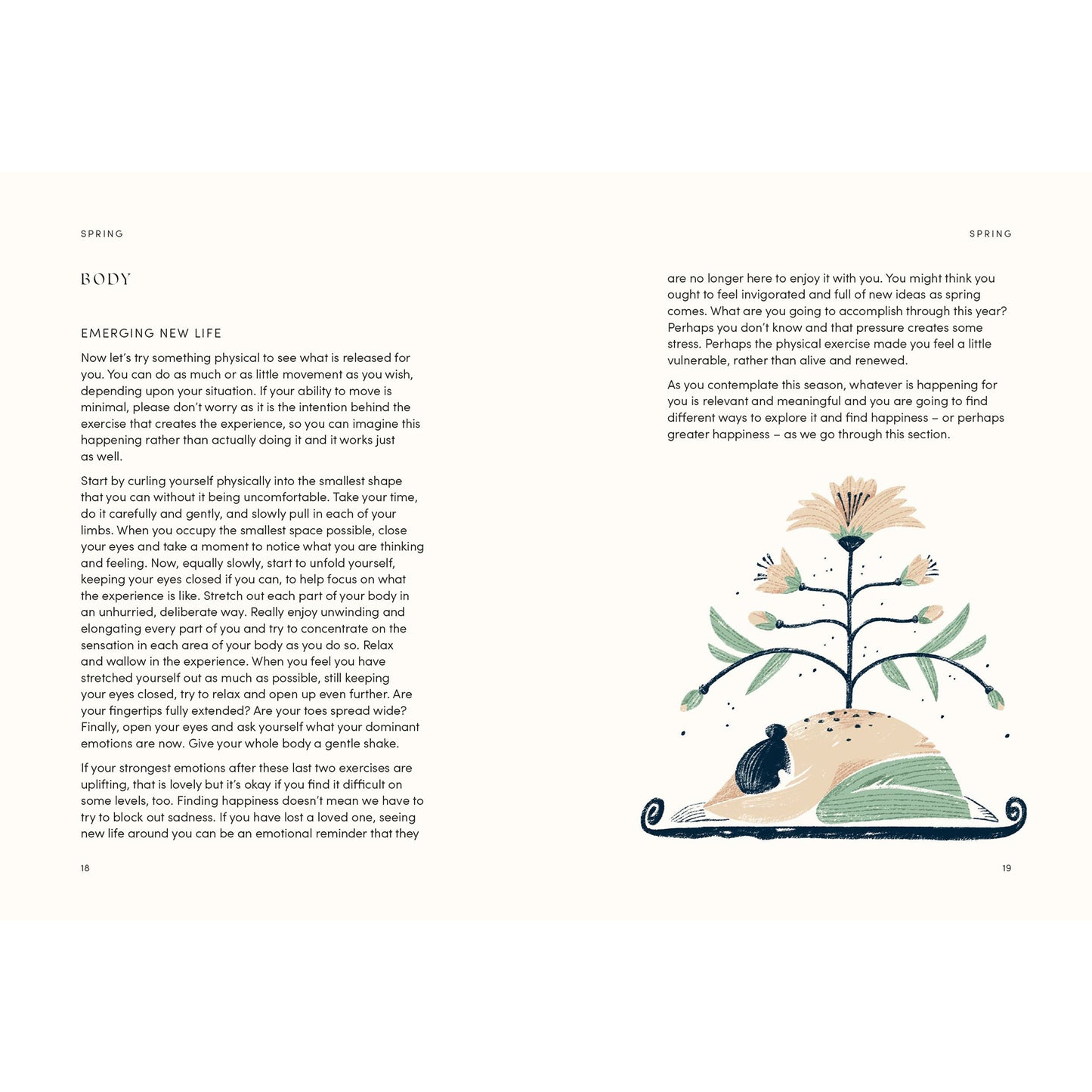 Page from a book with text and an illustration of a plant and animal on a white background
