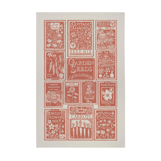 Seed Packets Cotton Tea Towel