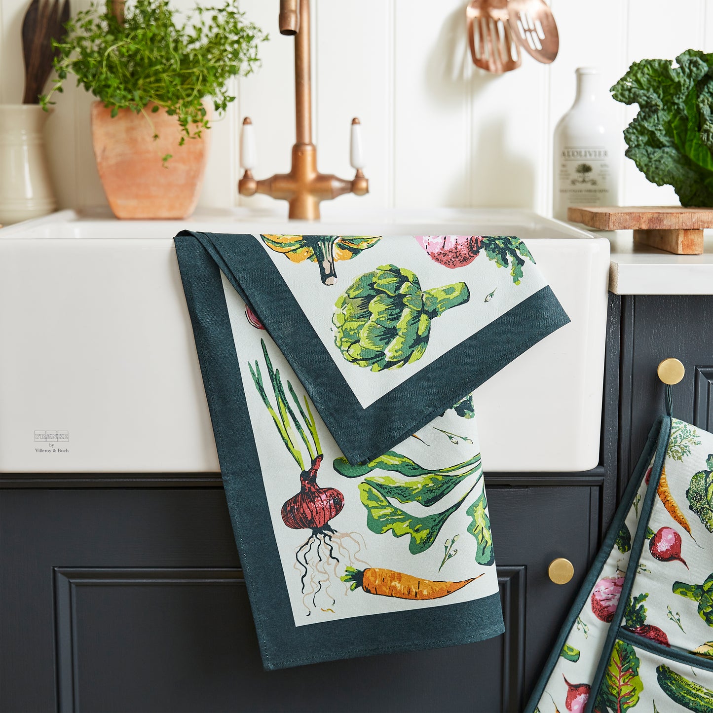 Cotton Tea Towel - Vegetable Medley