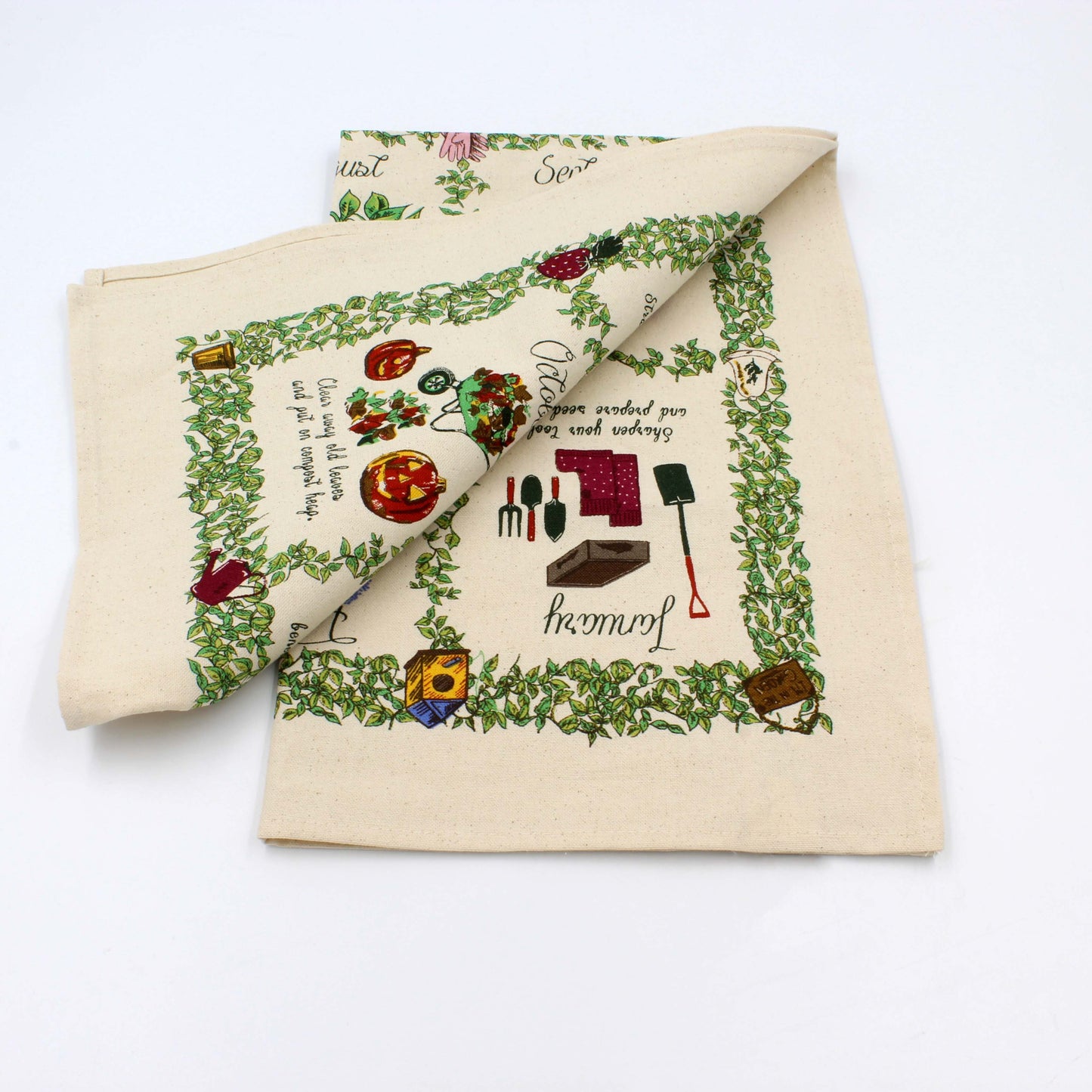 Cotton Tea Towel - Gardeners Calendar