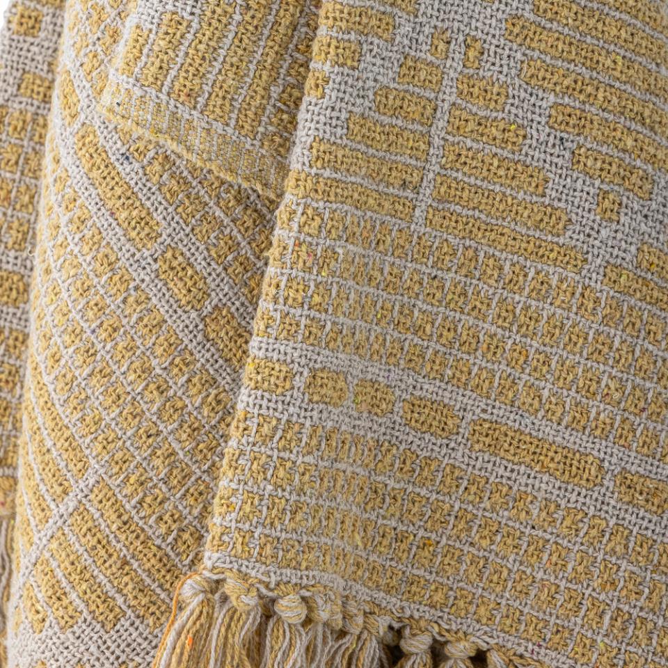 Gutte Yellow Recycled Cotton Throw