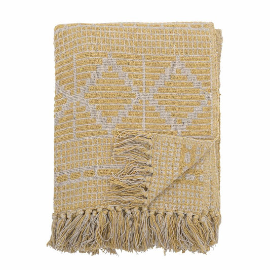 Gutte Yellow Recycled Cotton Throw