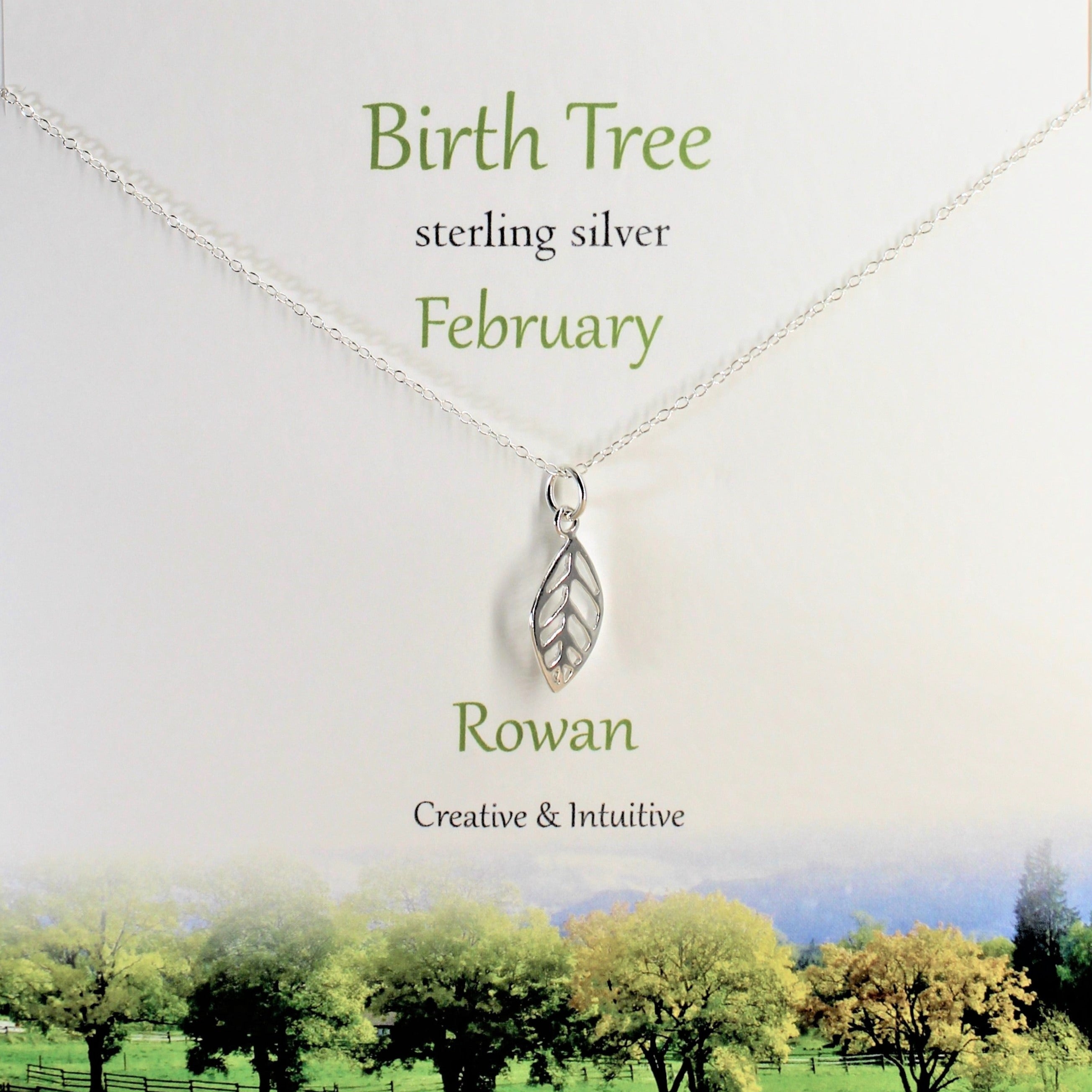 Birth Tree Pendant February Rowan – The Botanics Shop at Royal