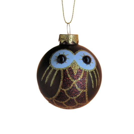 Owl Bauble - Dark Brown