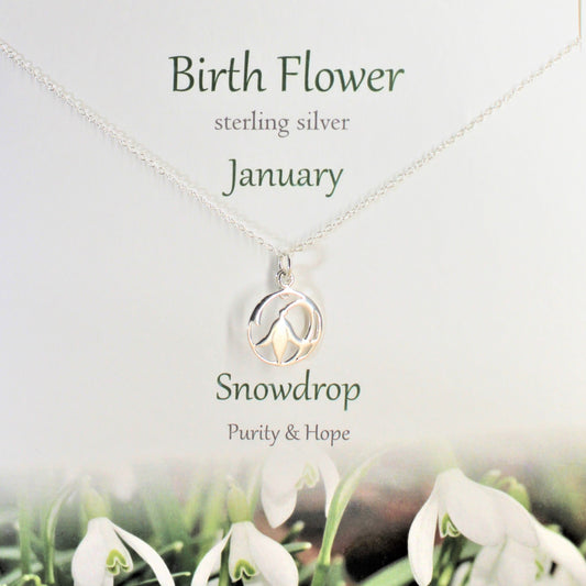 Birth Flower Pendant January - Snowdrop