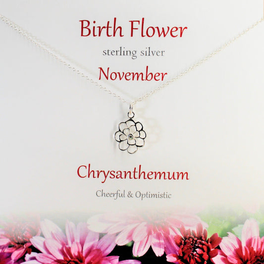 Birth Flower Pendant November - Chrysanthemum