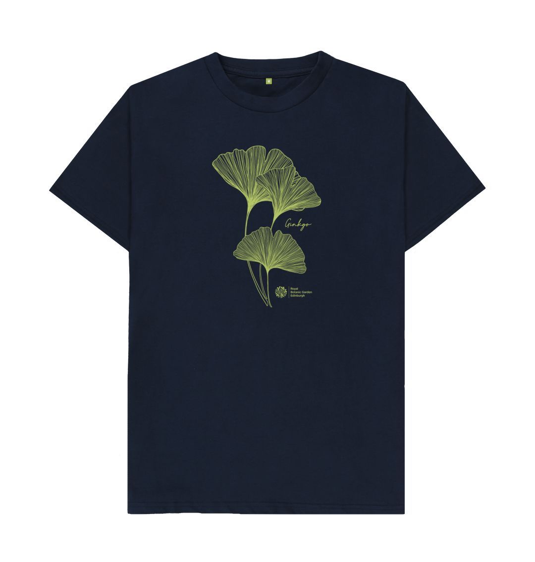 Navy Blue Ginkgo Unisex T-shirt