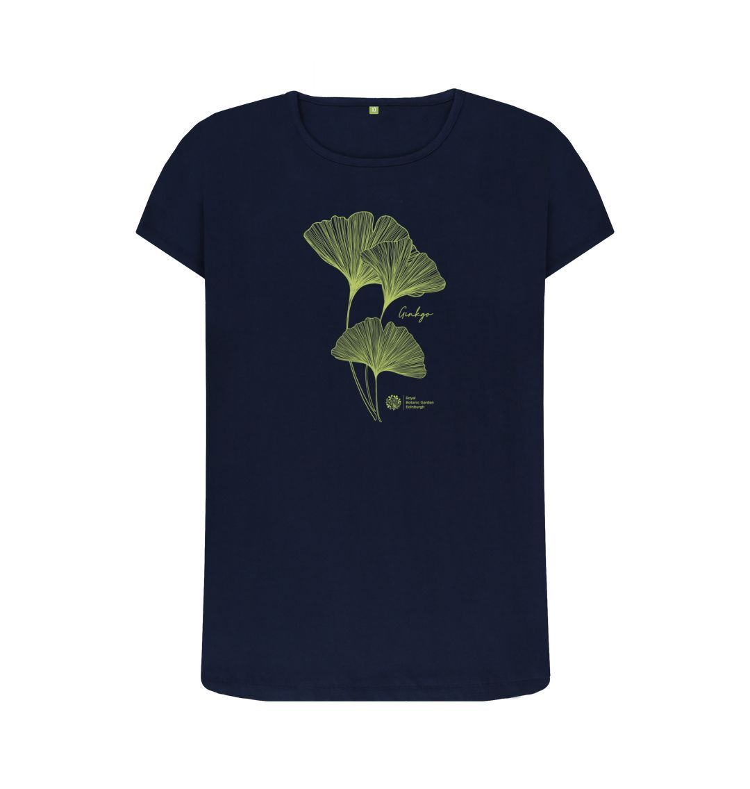 Navy Blue Gingko Leaf Top