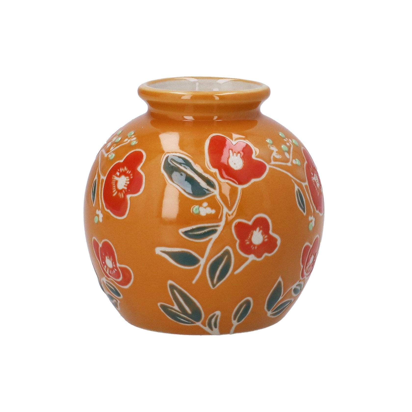 Orange Floral - Vase