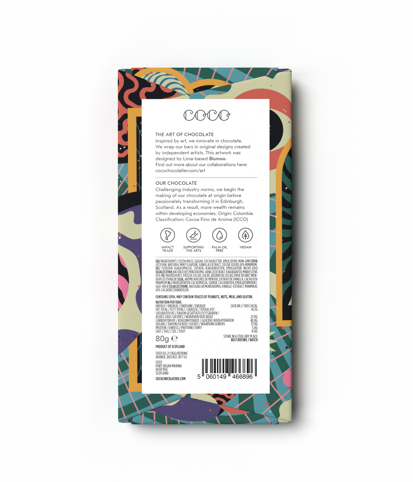 Coco Chocolatier Sweet Mint Dark Chocolate Bar