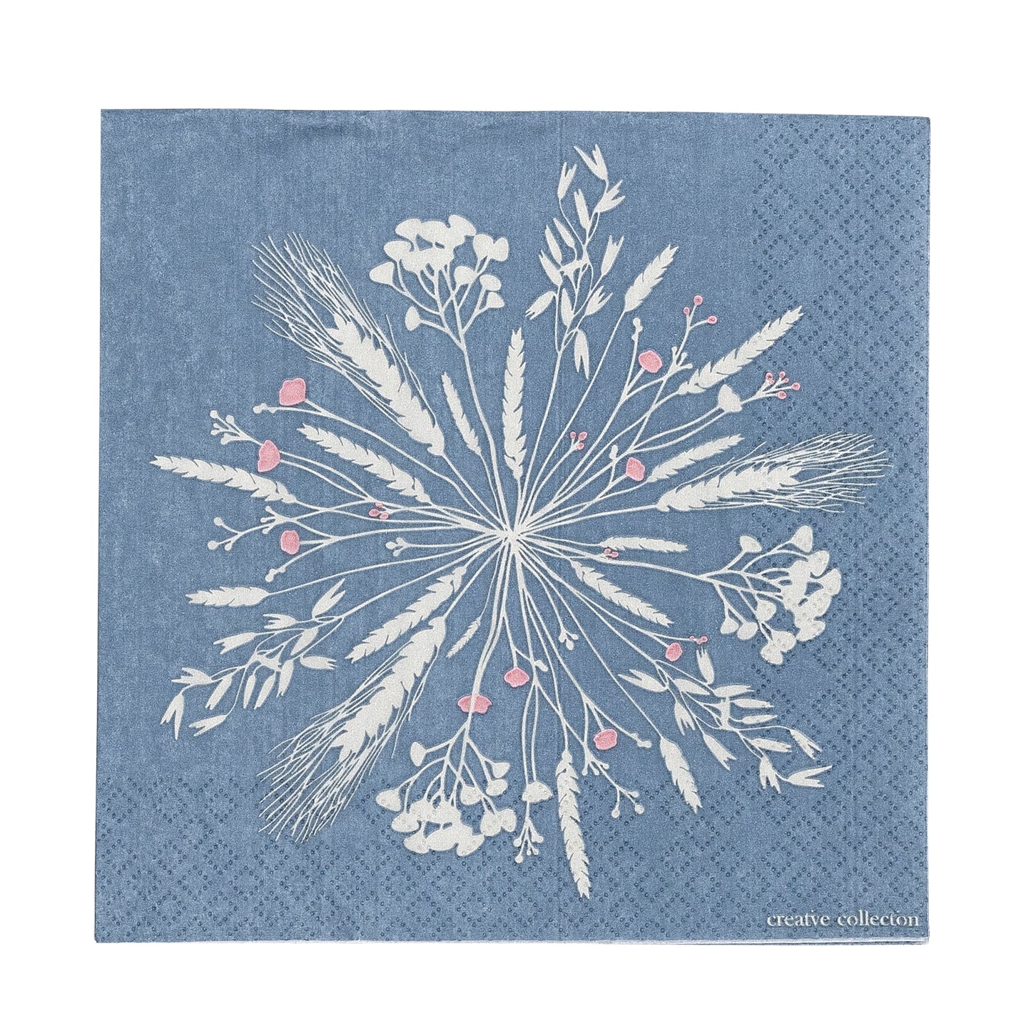 Blue floral paper napkin