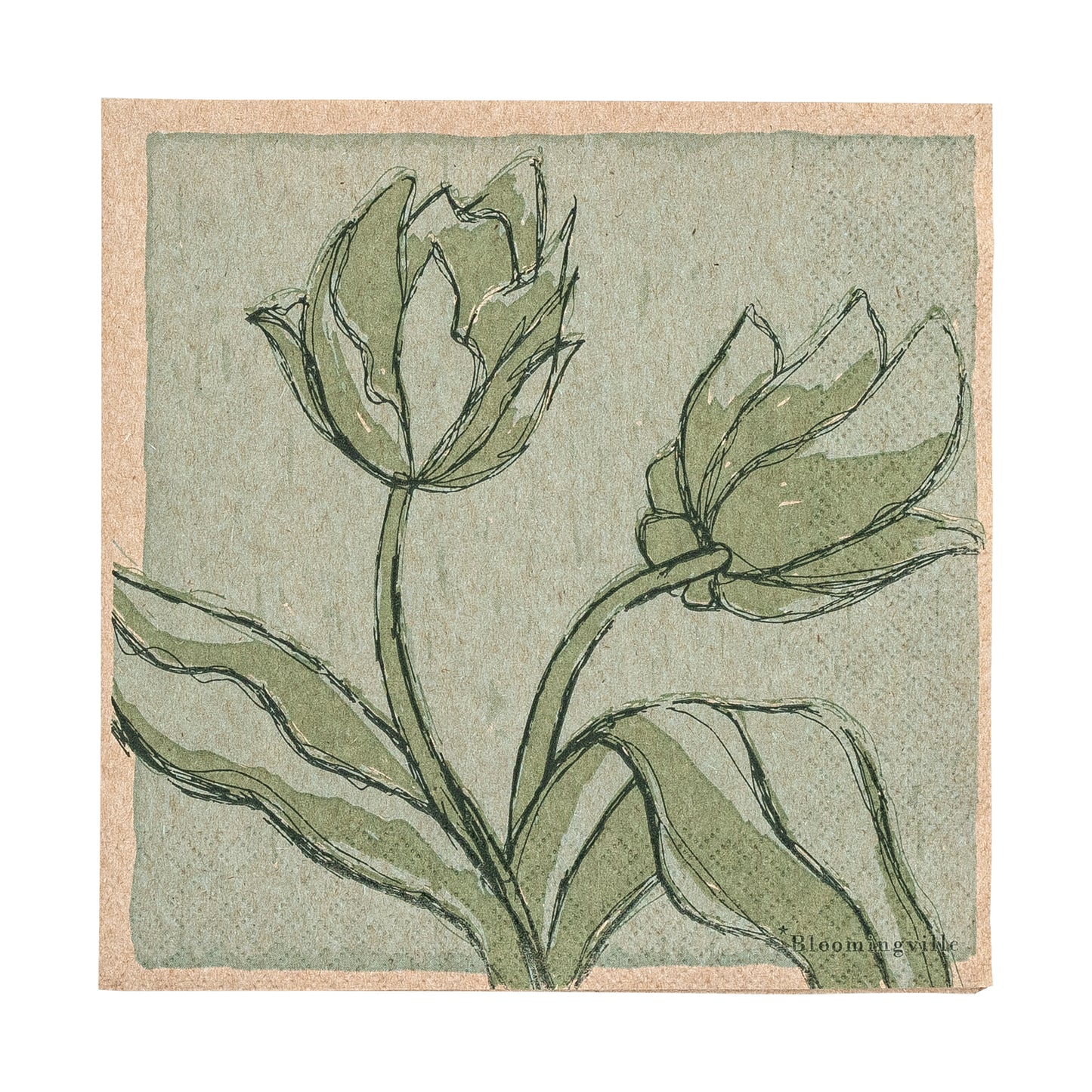 Green floral napkins