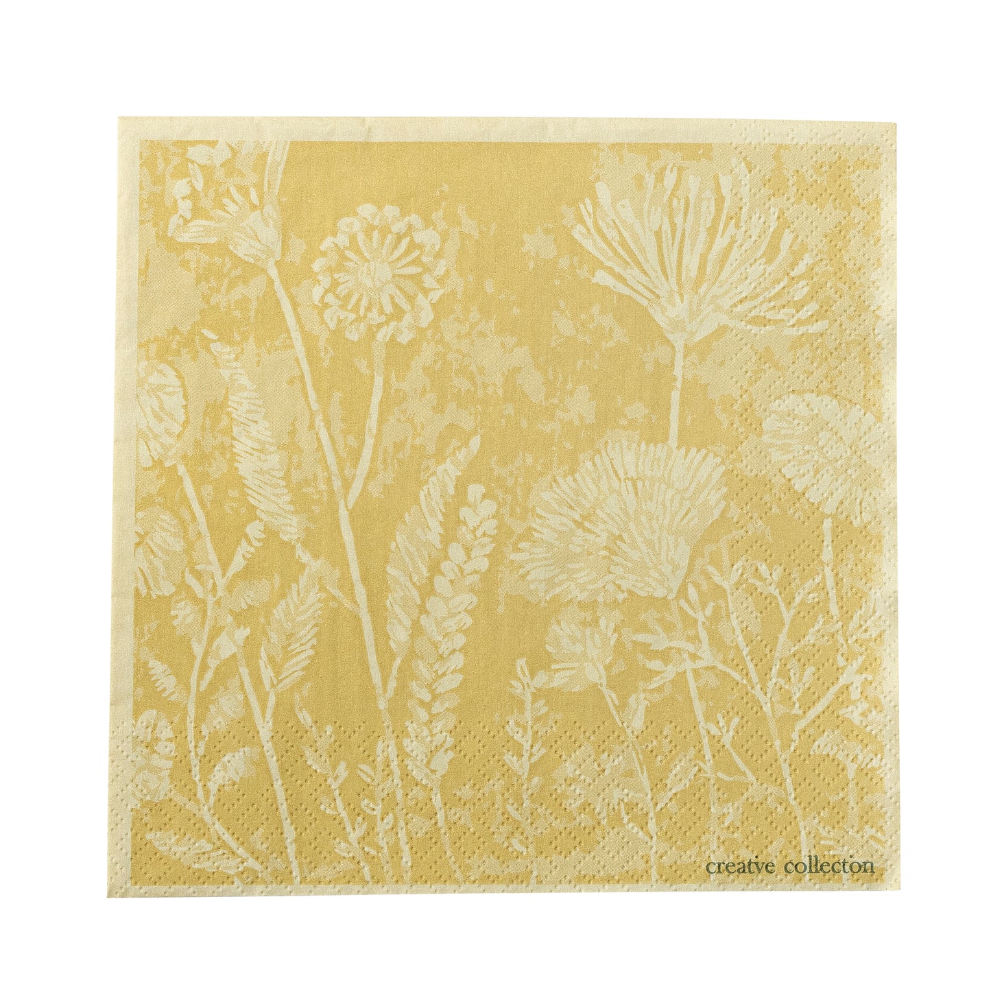 yellow floral napkin