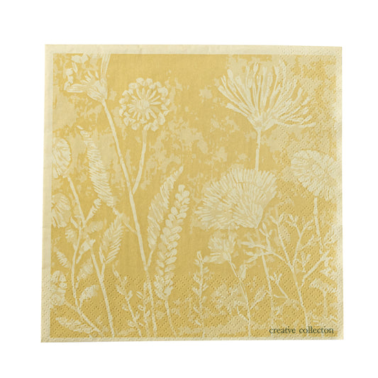 yellow floral napkin