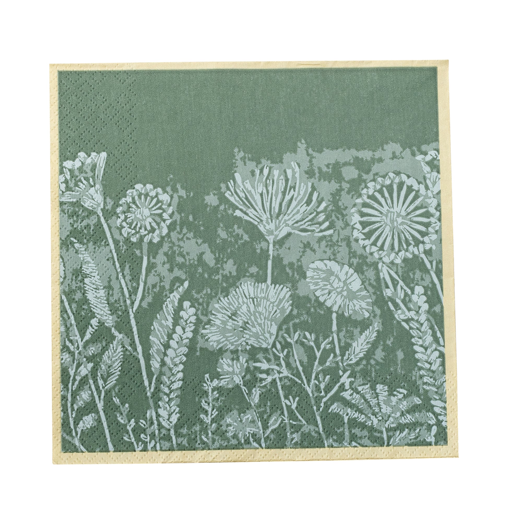 Green floral napkin