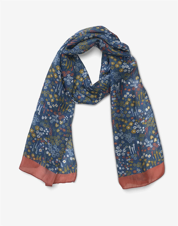 Silk Scarf - Eden Blue