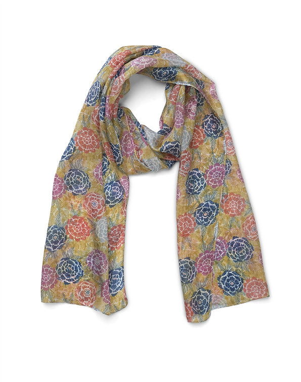 Silk Scarf - Bloom Mustard