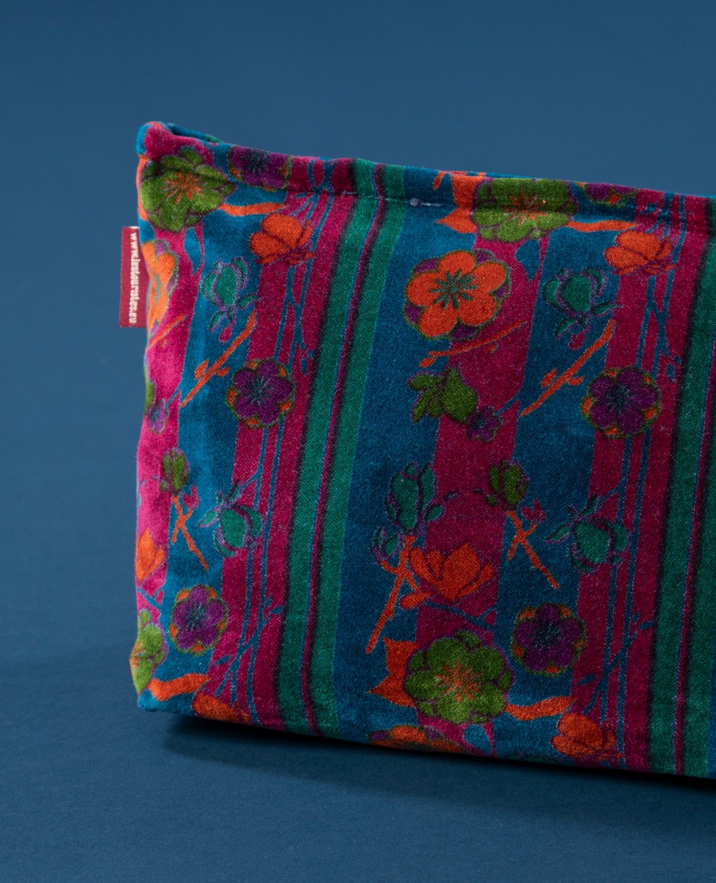 Velvet Washbag - Fuschia Stripe