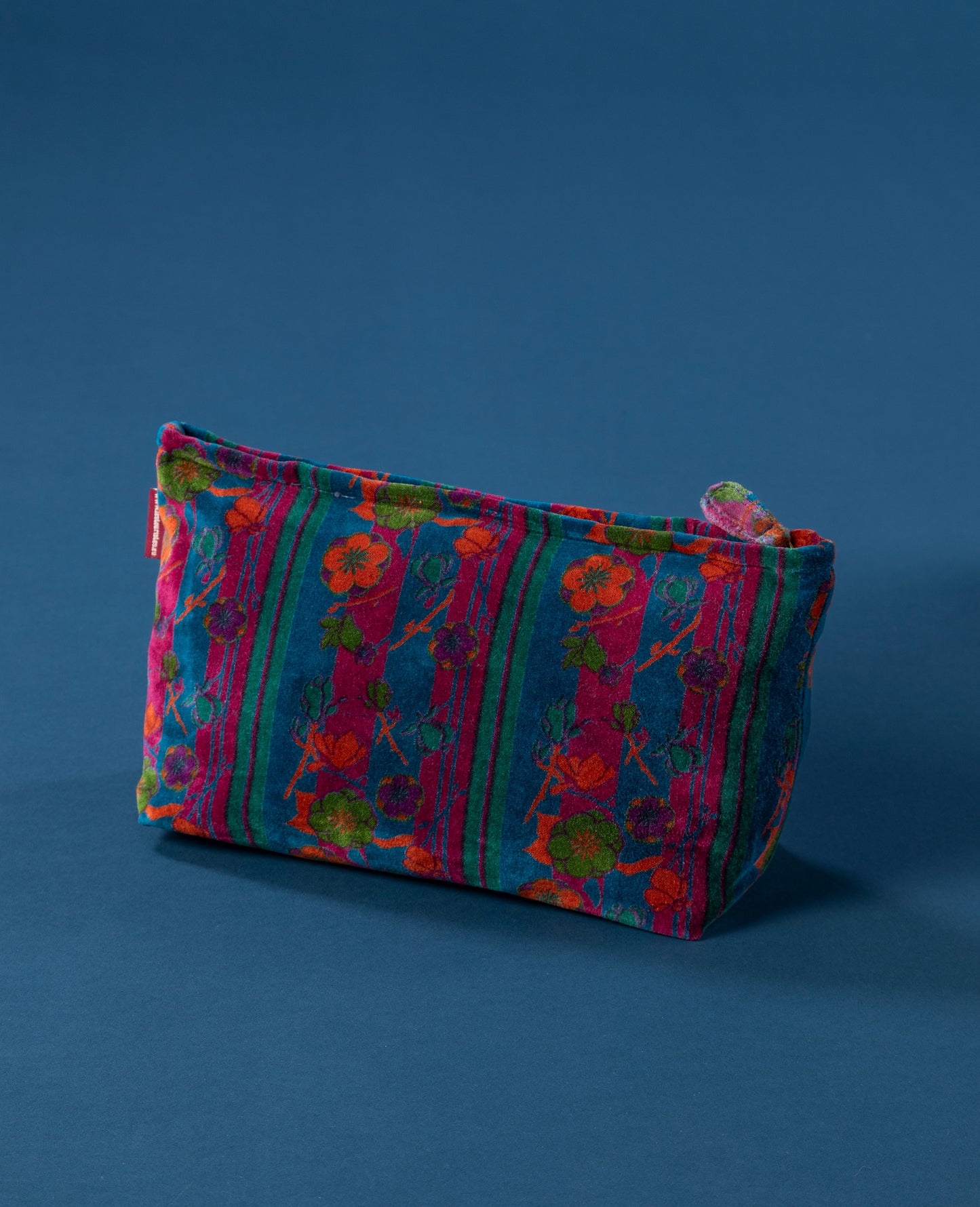 Velvet Washbag - Fuschia Stripe