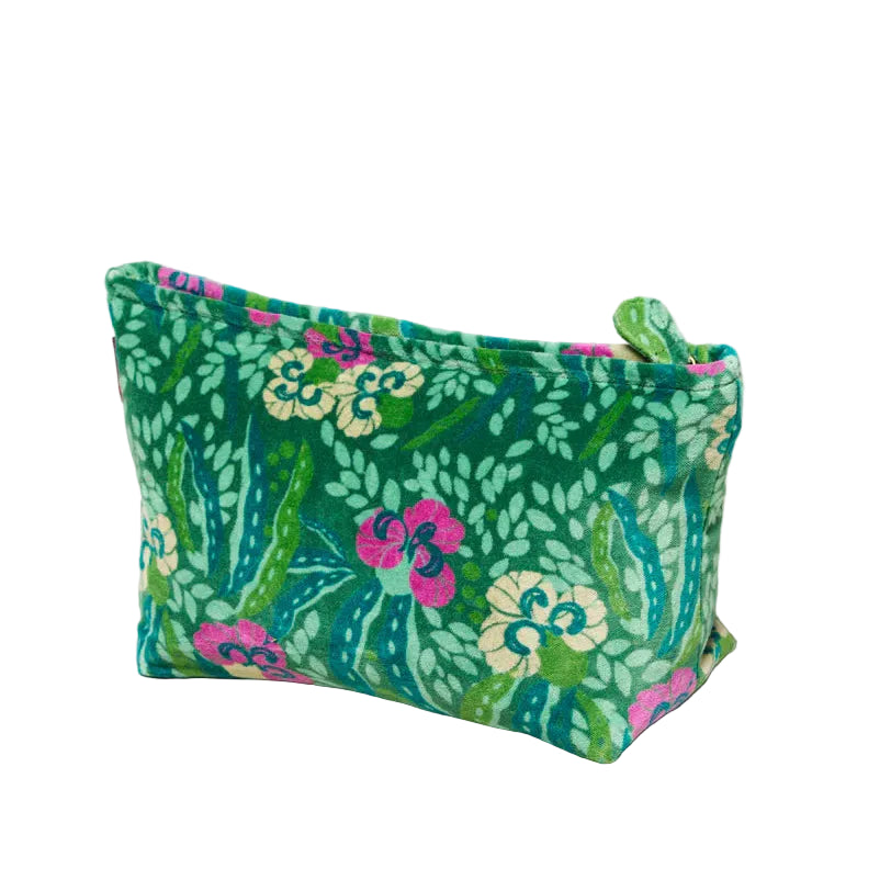 Velvet Washbag - Allegria Green