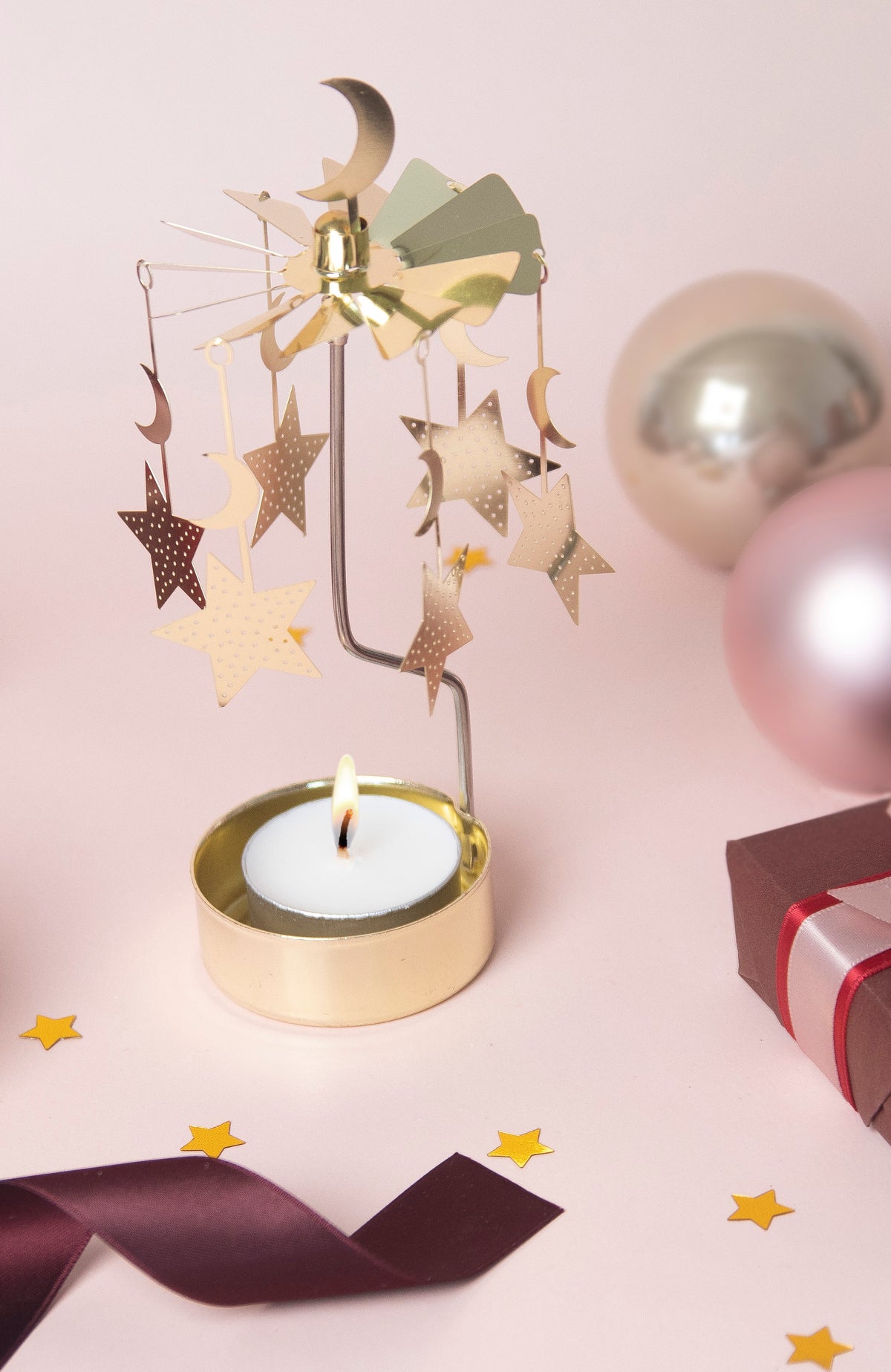 Moon &amp; Stars Tealight Spinner