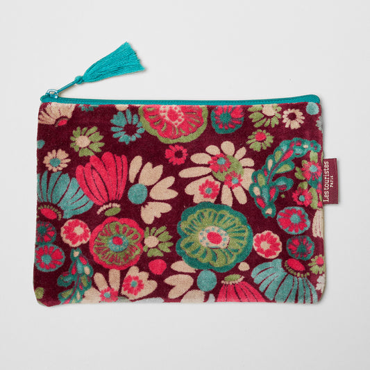 Medium Velvet Pouch - Molly Burgundy