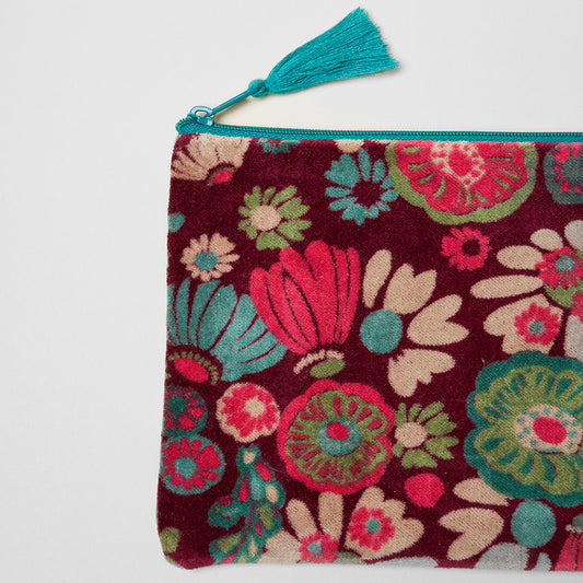 Medium Velvet Pouch - Molly Burgundy