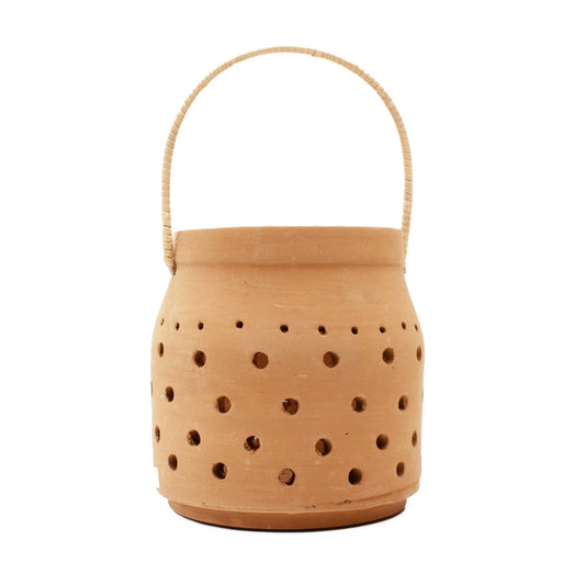 Terracotta Large Dotty Tealight Holder