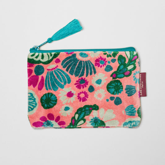 Small Velvet Pouch - Molly Coral