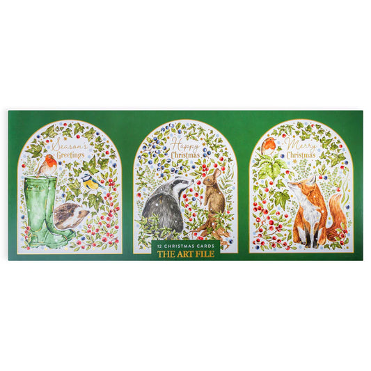 Countryside Christmas Card Trio - Pack of 12