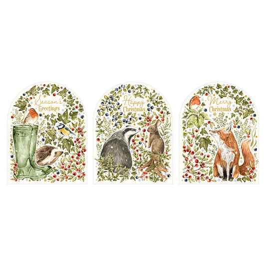 Countryside Christmas Card Trio - Pack of 12