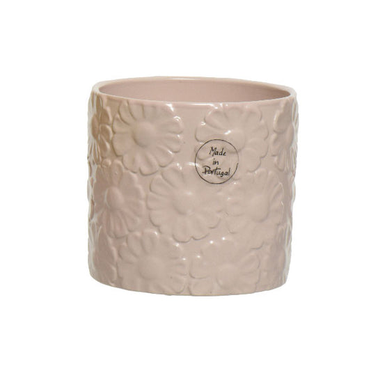 Embossed Flower Planter - Pink