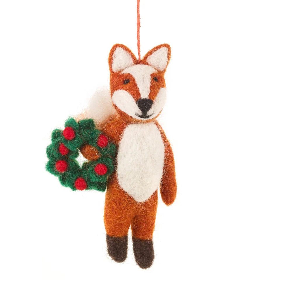 Finley the Festive Fox Hanging Decoration