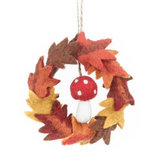 Felt Leaves & Toadstool Wreath