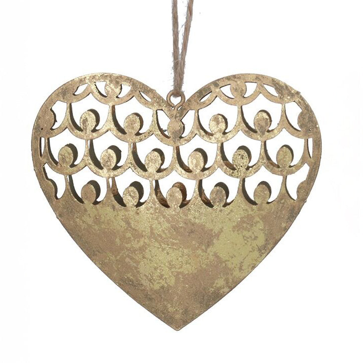 Metal Filigree Hanging Heart