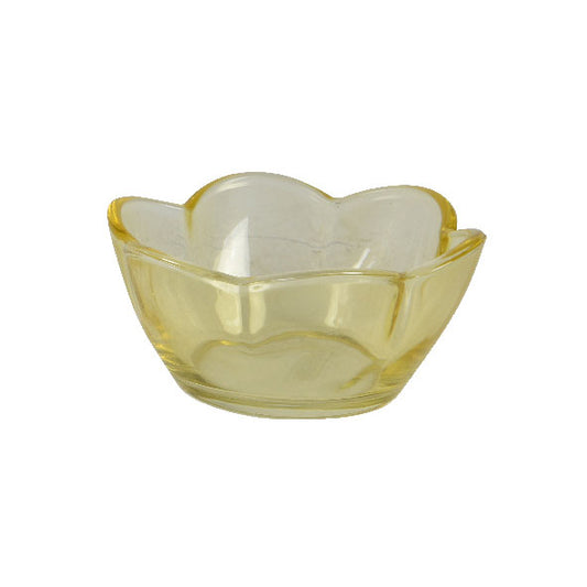 Glass Flower Bowl - Yellow