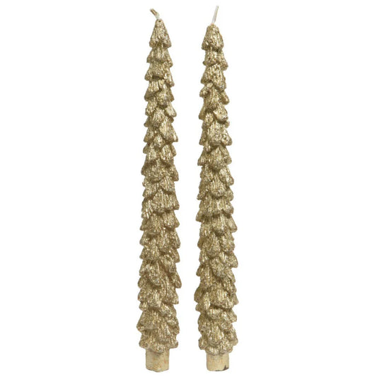 Gold Tree Dinner Candles - 2 pack