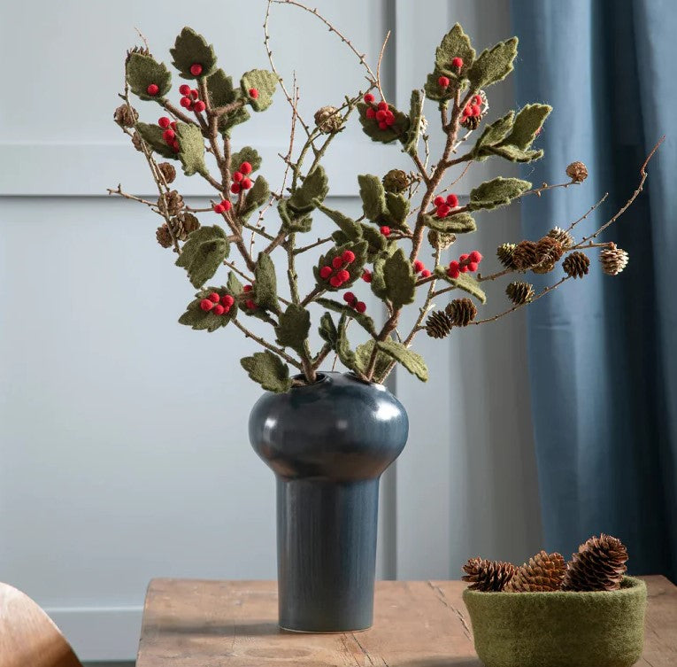 Holly Branch with Red Berries