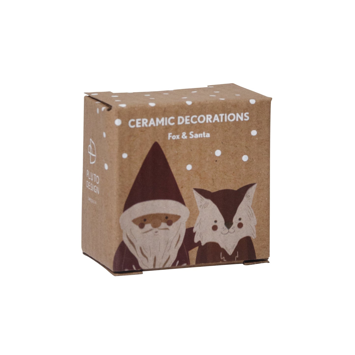 Fox & Santa Ceramic Hanging Decoration